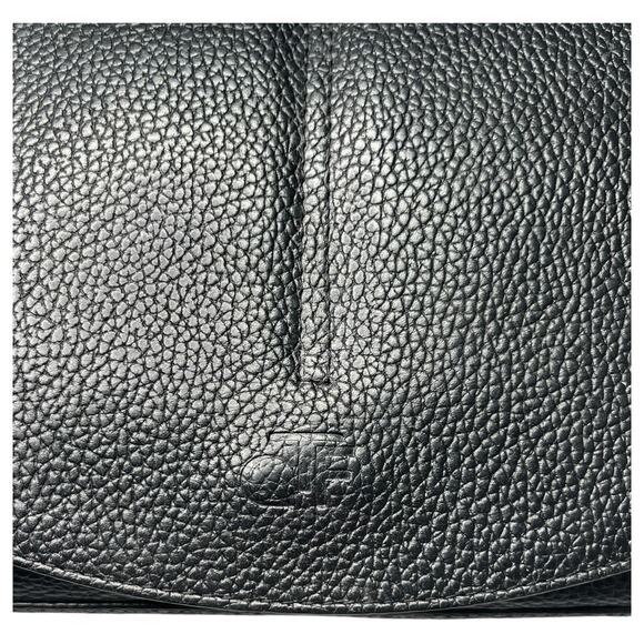 VTG Terre De Feu Shoulder Bag Womens Black Pebbled Leather Flap Top Purse Retro - Picture 4 of 12